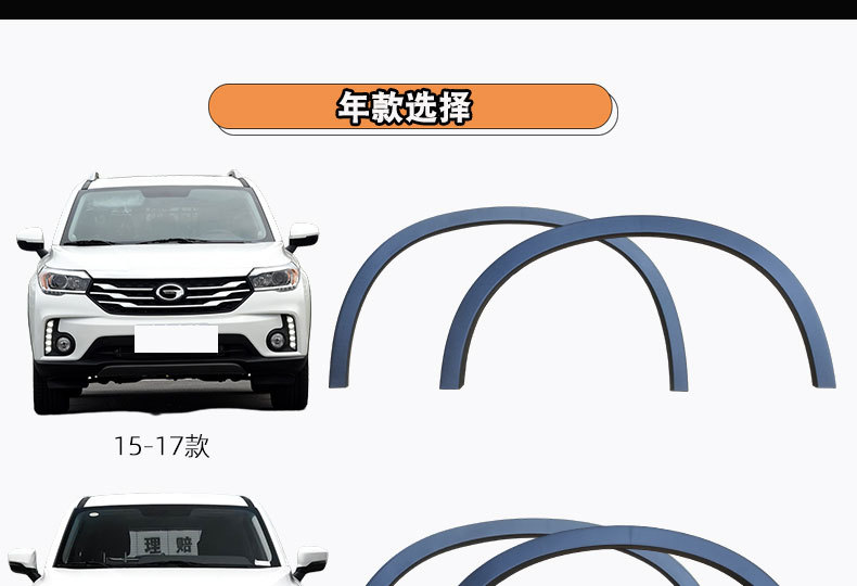 Suitable for 15 models of GAC Trumpchi GS4 left front fender, right front fender, 18-20 models of fender trim strips