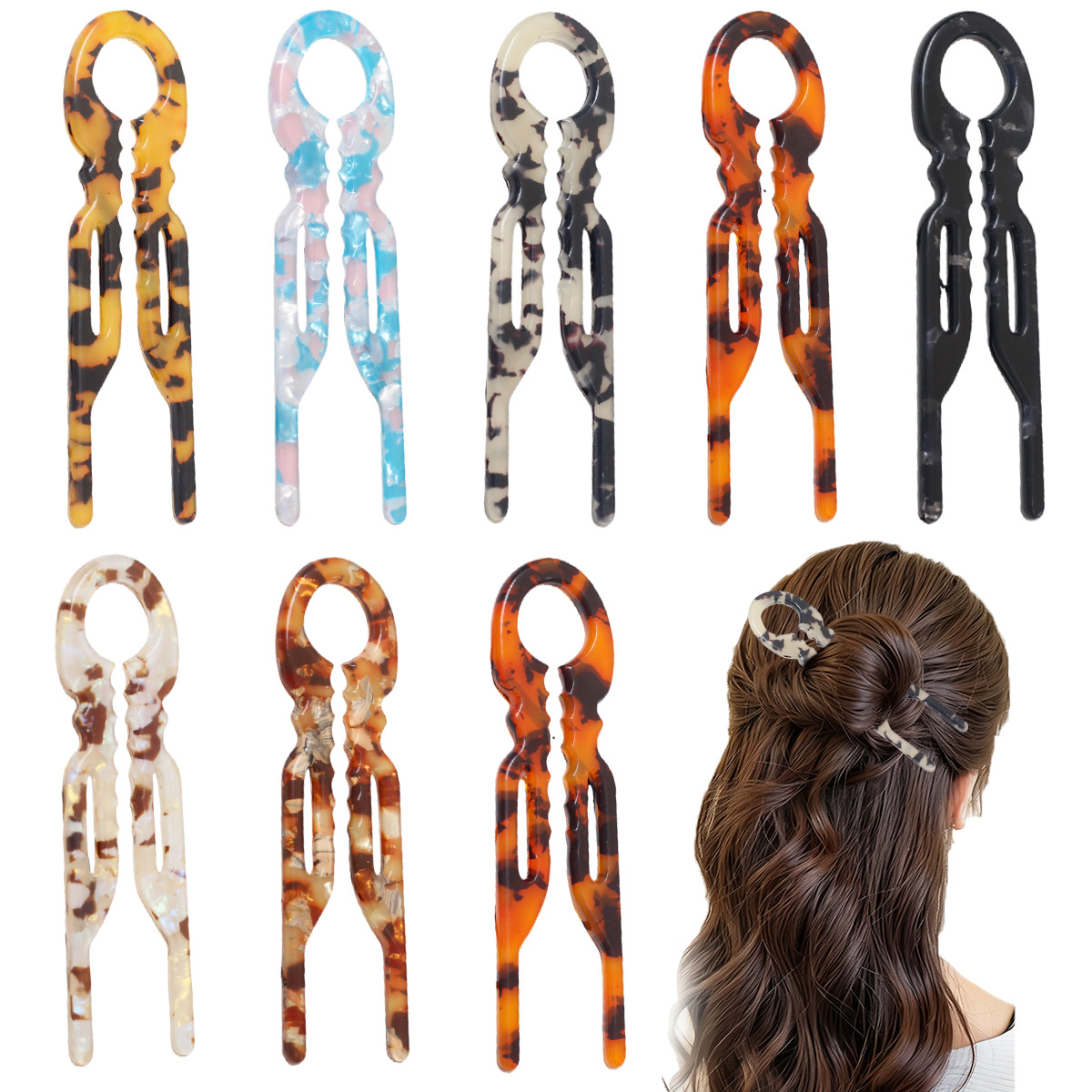 Amazon nuevo estilo francés PVC U clip de cabello para mujeres clip de cabello de alta sensación detrás de la cabeza fija clip de cabello de pez pequeño image 1