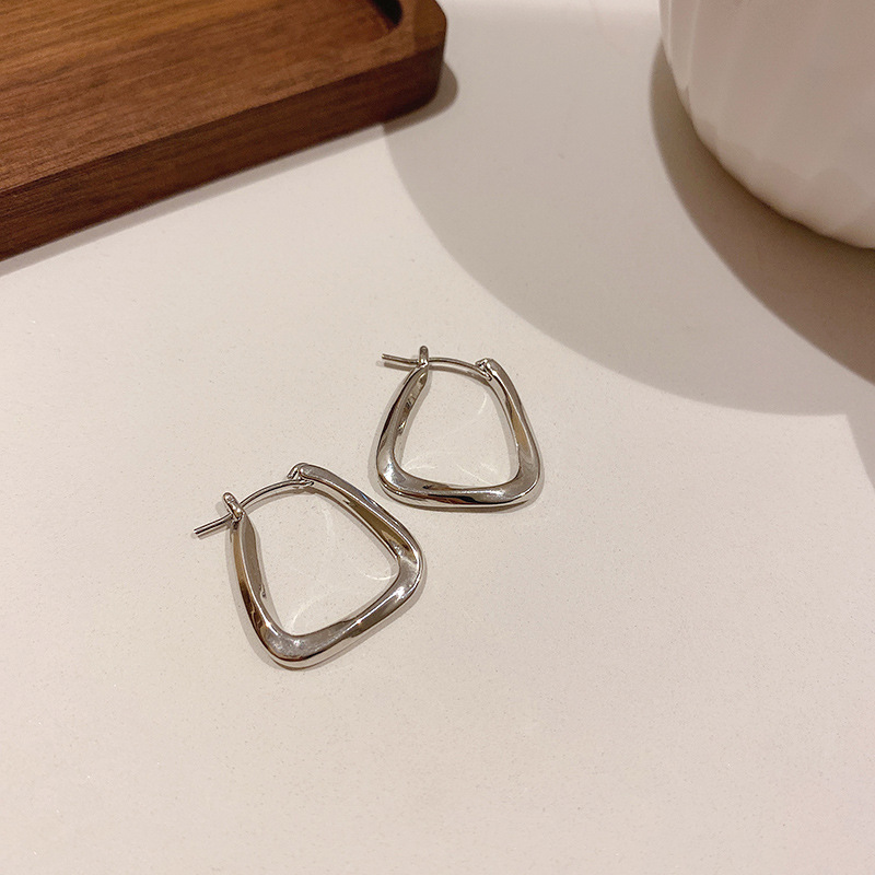 Aguja de plata diamantes geométricos aretes de perlas redondos ligeros de lujo de alta calidad pernos de orejas de estilo francés temperamento femenino orejas de nicho mayorista image 9