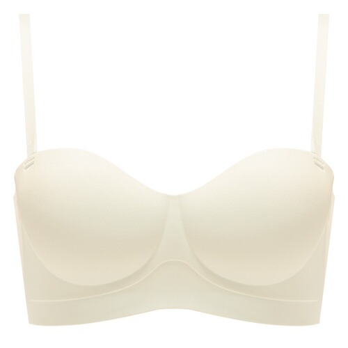 Women's comfortable non-slip non-sag underwire push-up bra cups for small breasts, seamless outer-expanding half-cup bra