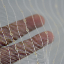 现货星空金色点点网纱 流星金线点点提网眼布无弹  童装网纱面料