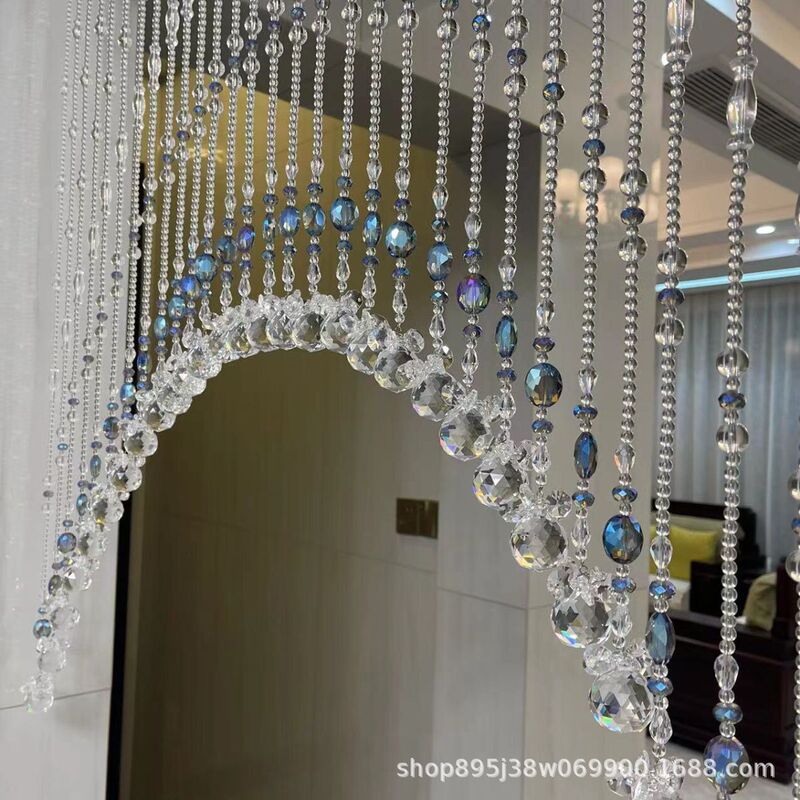 Crystal Bead Curtain Curtain Without Punching Installation Toilet Door Curtain Door Crystal Curtain New Transparent Color Blue Crystal Crystal Bead Curtain Curtain Without Punching Installation Toilet Door Curtain Door Crystal Curtain New Transparent Color Blue Crystal