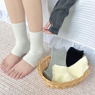 Miu Ballet Style Ins Trendy Pure Desire Style Slimming Half Open Toe Socks Foot Socks Pure Cotton Double Needle Fish Mouth Socks
