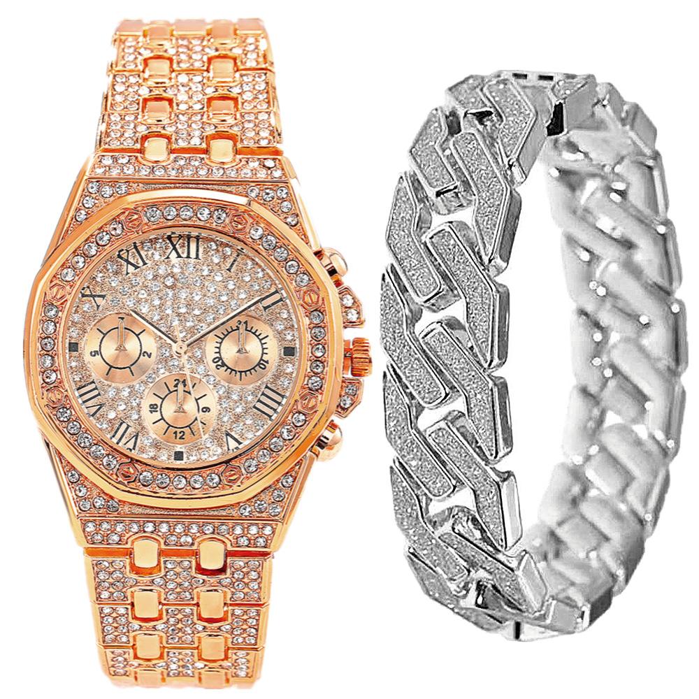 Herr quartzklocka och armband set minimalistisk business design_voghion.com