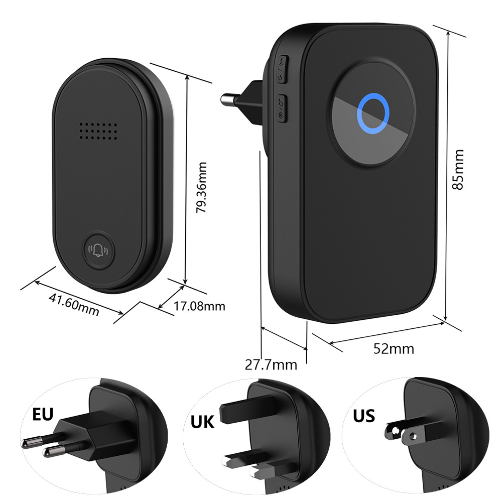 timbre de puerta autogenerado inalámbrico impermeable rf433 un remolque para un hogar de personas mayores llamadas de control remoto inteligente
