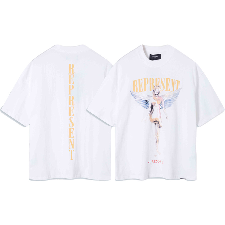 REPRESENT anillo limitado estampado lavado viejo hombre suelto casual camiseta de manga corta