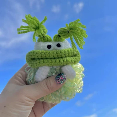 Car key bag cartoon wool knitted hand-woven big - green-twist-universal-99-carfinished-product