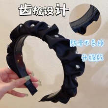 韩系复古豹纹带齿毛绒发箍女防滑洗脸发卡头箍2024年新款秋冬发卡