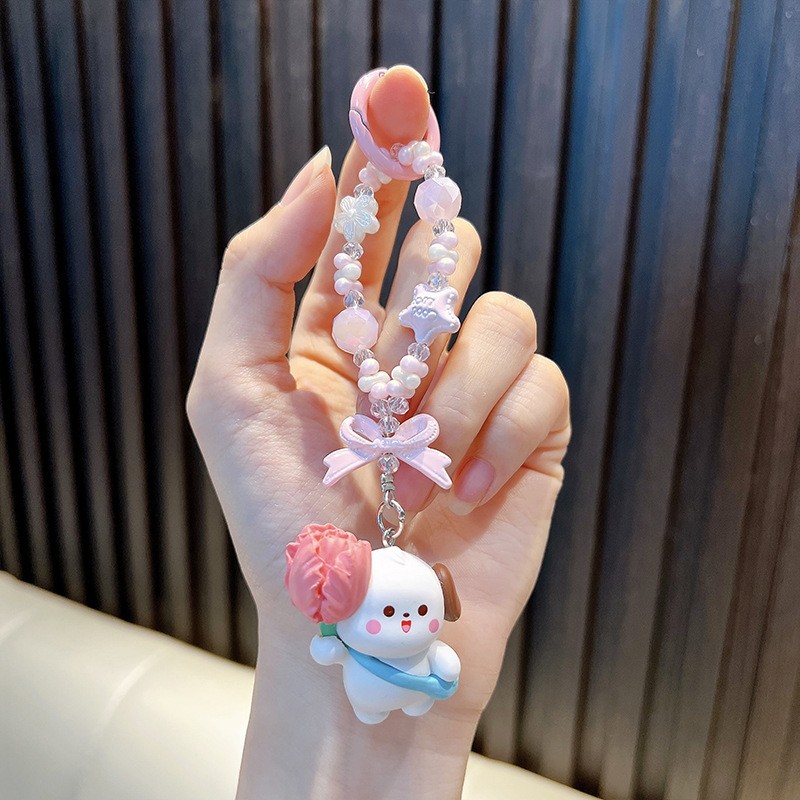 로맨틱 퍼피 키링 - 핑크