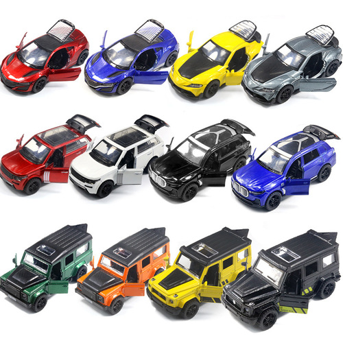 Hundreds of off-road alloy car models children's toys door opening car model gifts sports car cake decoration ornaments for boys