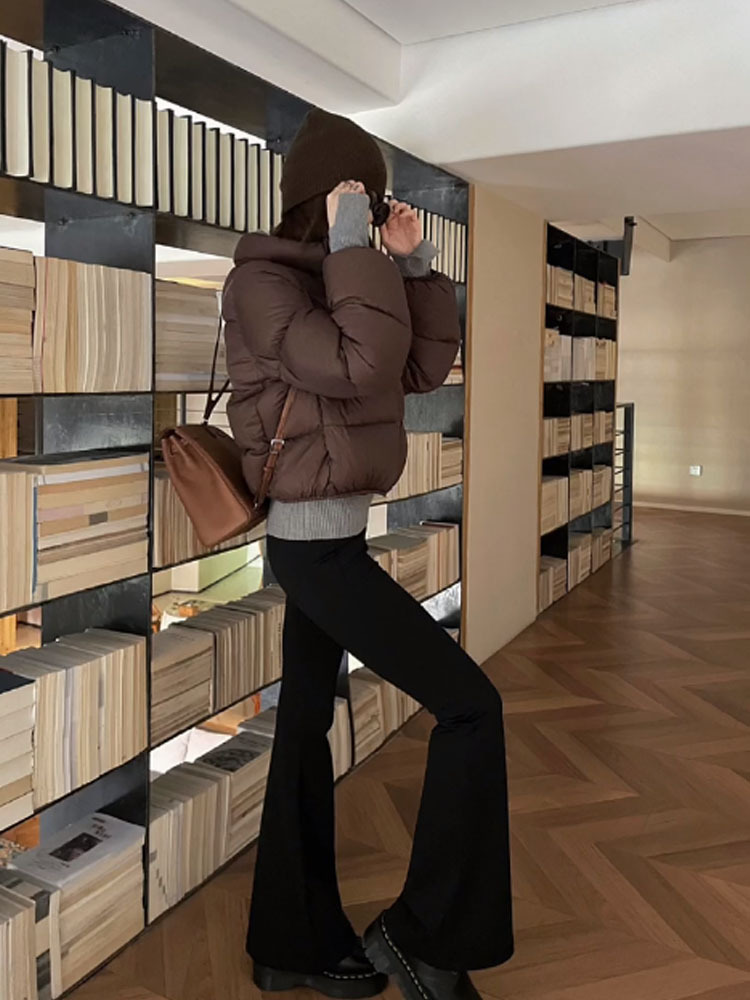 Women's Simple Style Solid Color Pocket Zipper Coat Cotton Clothes display picture 5