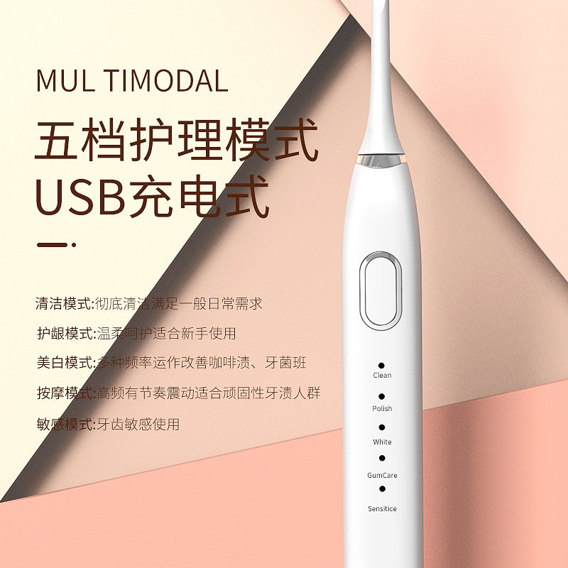 IPX7 suspensión magnética impermeable cepillo de dientes eléctrico recargable al por mayor adulto Sonic cepillo de dientes eléctrico traje limpiador de dientes image 4