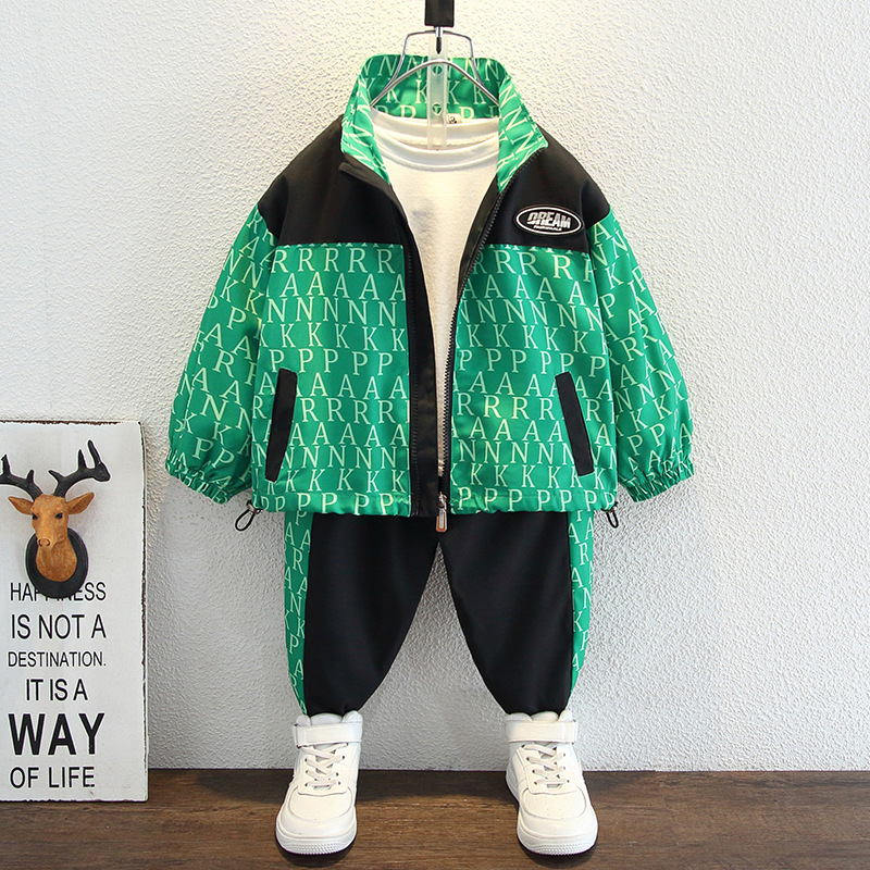 Bērnu apģērbu komplekts zēniem — 2023. gada jauns, moderns mazuļu pavasara un rudens sezonas skaists sporta veids_voghion.com