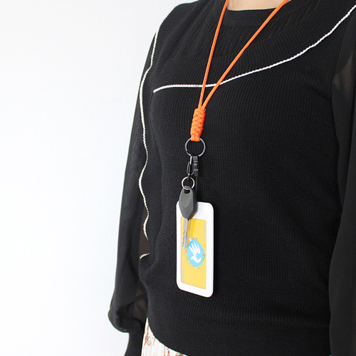 Cross-border new multi-functional ID badge keychain lanyard creative handmade braided umbrella cord school card tracker necklace cord
