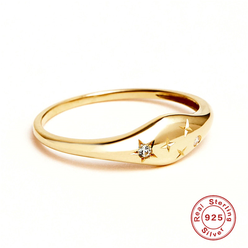 Inlay Design 925 Sterling Silver Zircon Constellation Rings
