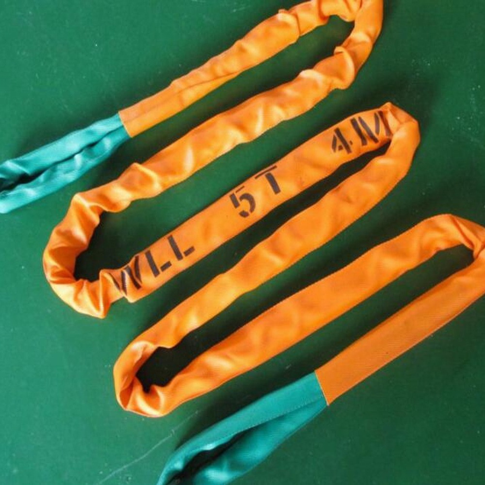 涤纶材质柔性圆环周长吊带1吨-20吨 1-12米彩色柔性双扣吊装带