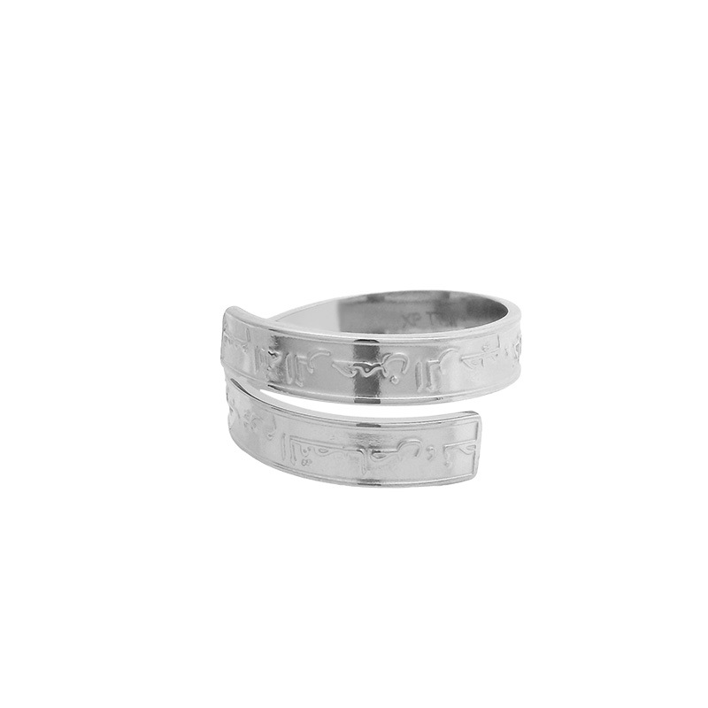 La nueva moda de Xuping, sentido de diseño de nicho, acero inoxidable transfronterizo, estilo europeo y americano, personalidad, anillo ajustable, mismo estilo para hombres y mujeres