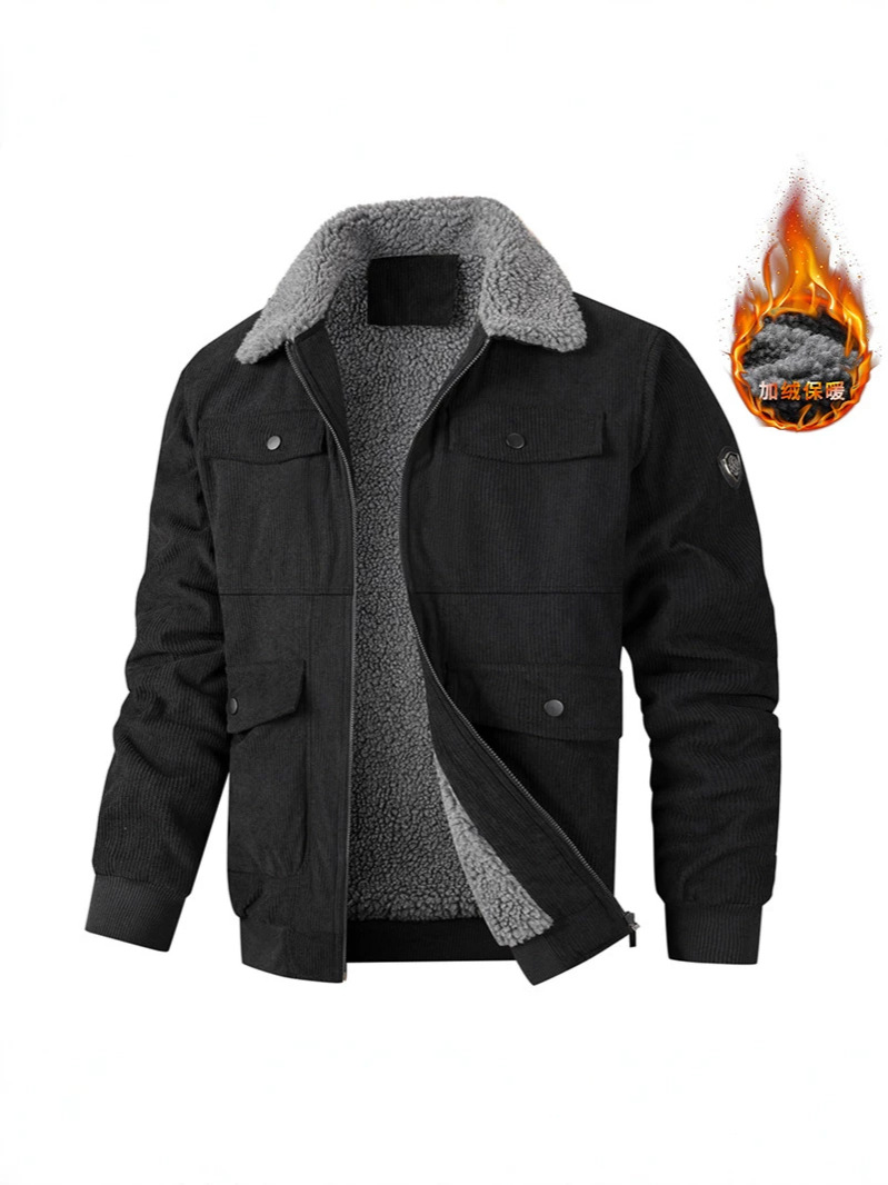 Chaqueta Acolchada de Pana 2113 de Pana y Poliéster Térmico Con Cierre de Cremallera para Invierno image 6