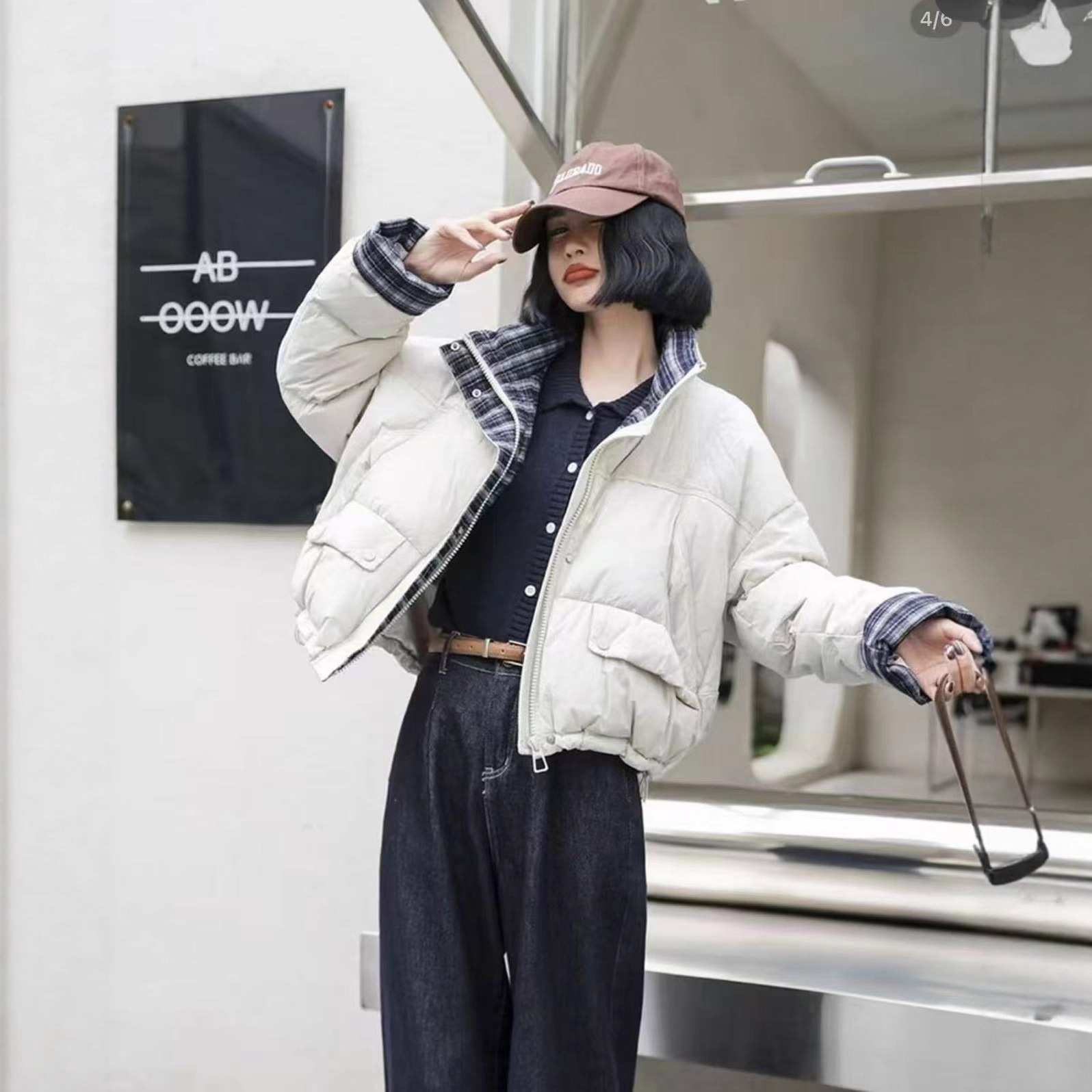 Transfronterizo 2025 damas otoño invierno revestimiento nuevo abrigo de plumón corto de mujer suelta chaqueta de pan casuales image 3