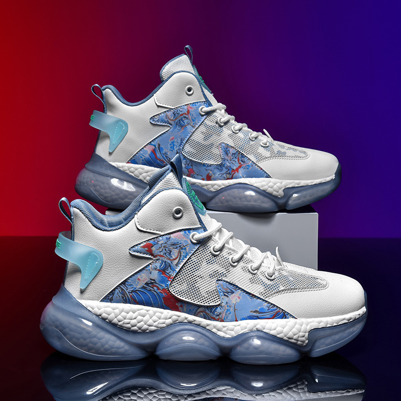 Thick-soled casual basketball shoes 2022 Autumn New Youth outdoor sports shoes Breathable High-top Torre shoes men