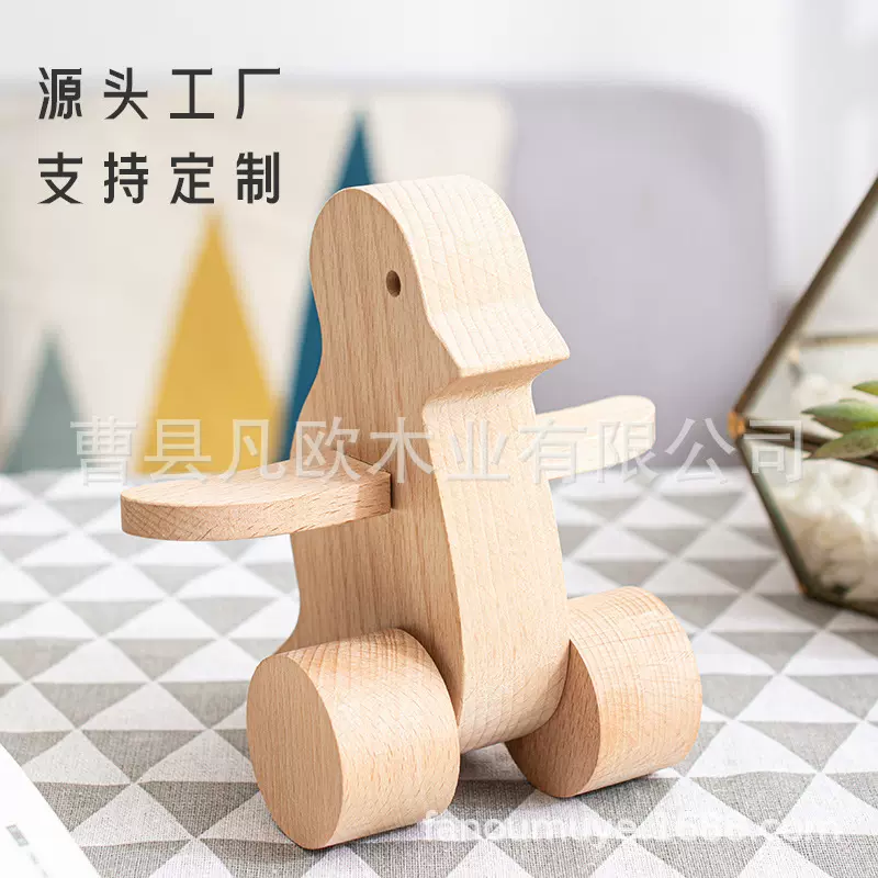 跨境新款木质摆件小鸭走路摇摆 圣诞礼品 客厅书房家居装饰摆件