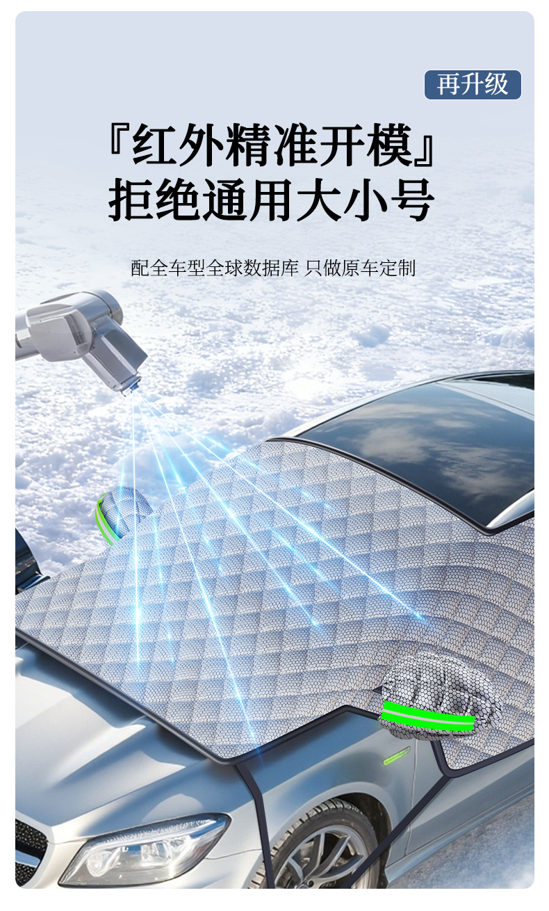 2026 New Model Car Snow Cover for Windshield, Anti-Frost Cover, Winter Graphene Thickened Snow-Proof Car Cover