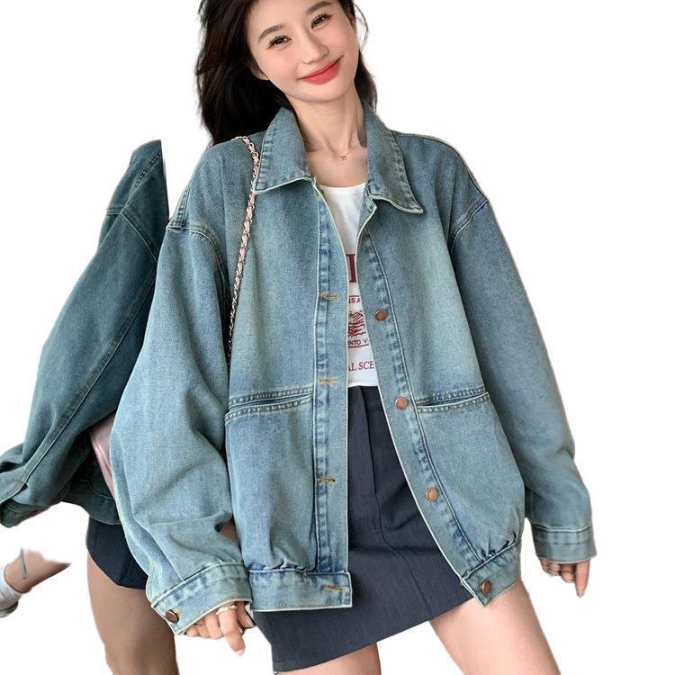 复古牛仔外套女2025春秋新款韩版慵懒风小个子宽松休闲夹克短上衣|undefined