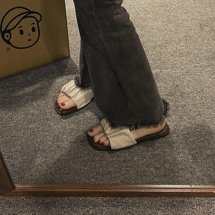 Sommer Neue Flache Hausschuhe Frauen S Oberbekleidung Eine Linie Sandalen Heels Für Schwangere Bequeme Und Stilvolle Karree Schuhe_voghion.com