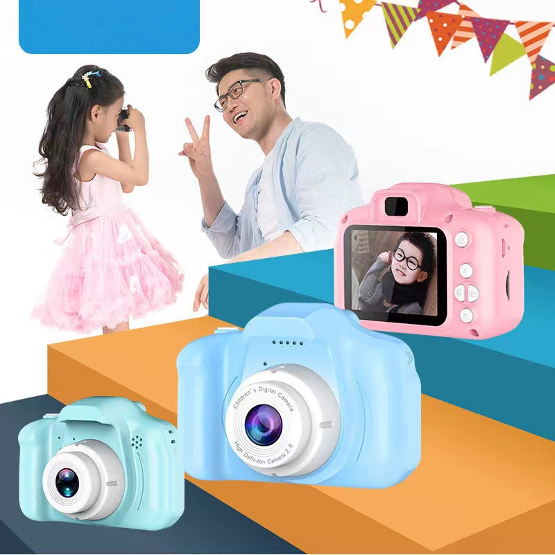 X2 Hd Kidsren's Digital Camera Cartoon Camera Cross-Border Portable Slr Camera Toy Kidsren's Birthday Gift