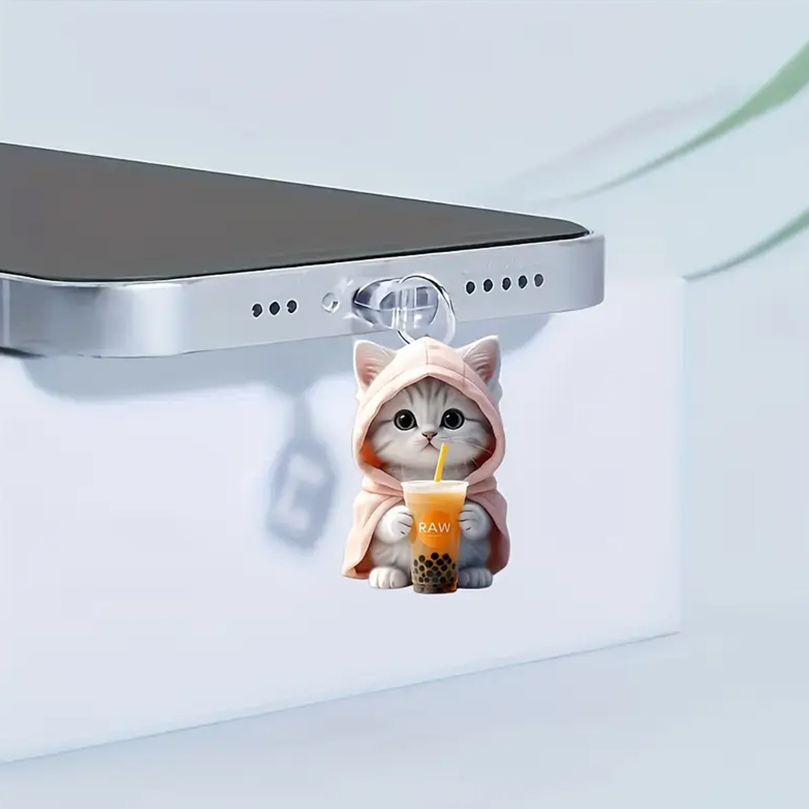 Nuevo acrílico plano transfronterizo 2D dibujos animados acrílico enchufe de polvo para teléfonos móviles