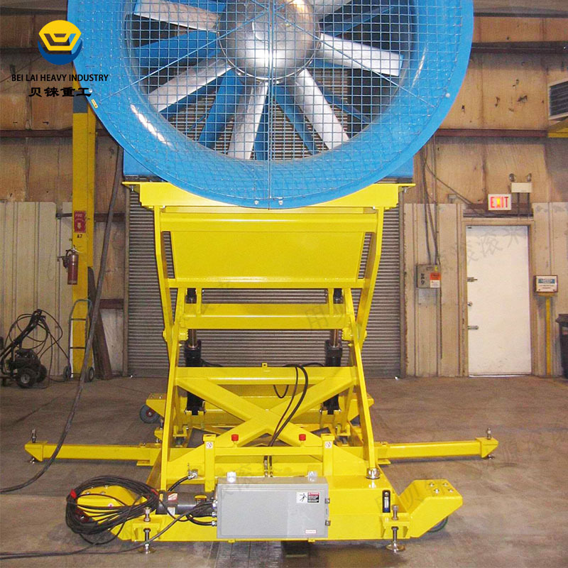 便携式可移动汽车测试升降大型风扇剪刀式升降机电动小型液压升降