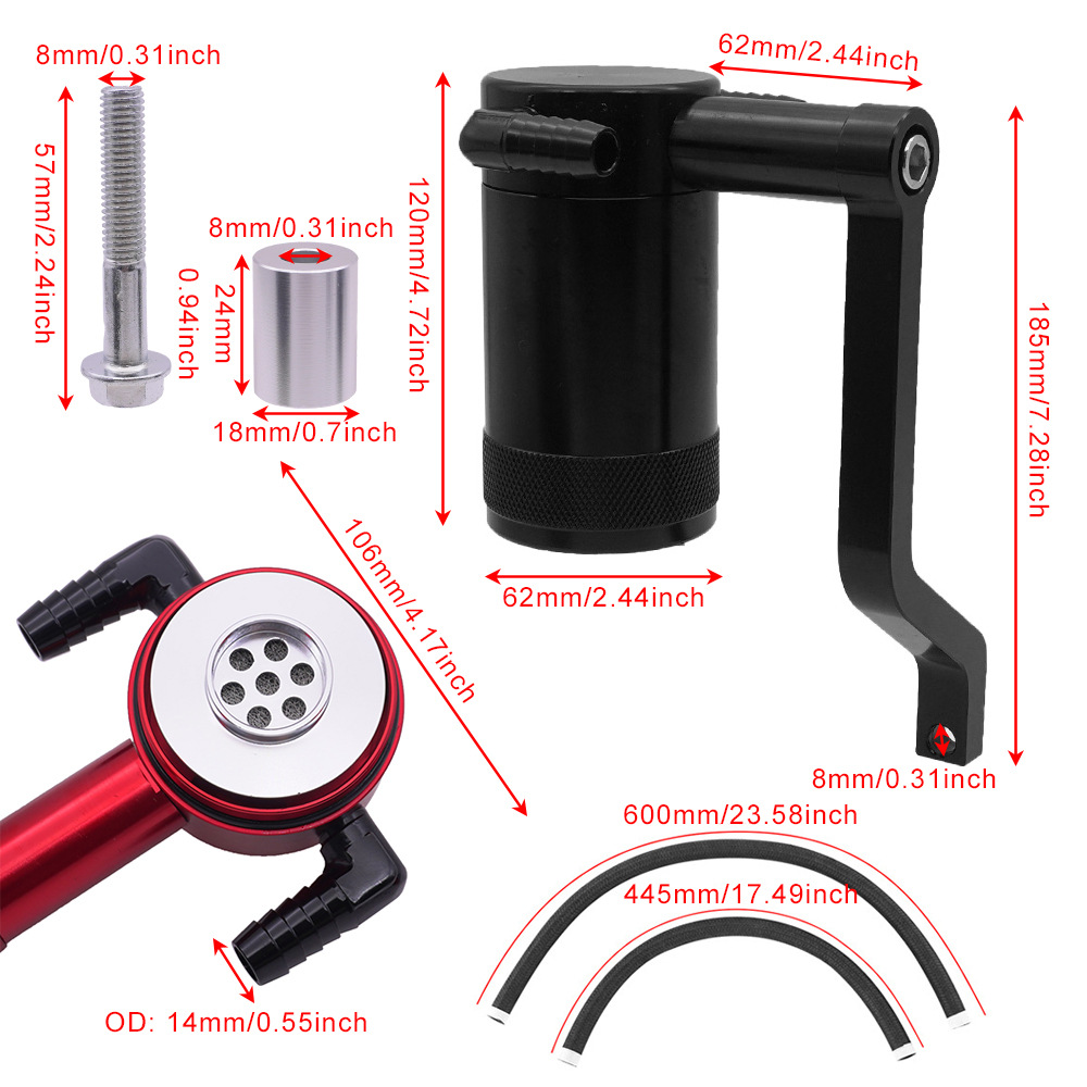 Car modified oil breather pot is suitable for Dodge Challenger Chrysler 6.4L 11-21 Z-type bracket