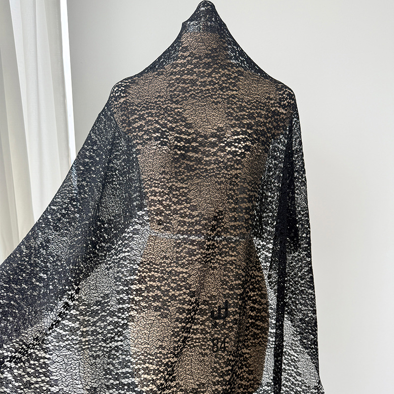 Tejido de encaje inelástico de nylon, pequeña tela de encaje de primavera y verano, ropa de encaje en stock