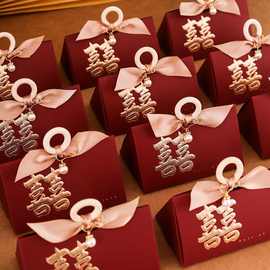 喜糖盒结婚专用2024新款高级感手提糖果婚礼订婚喜糖包装盒空盒子