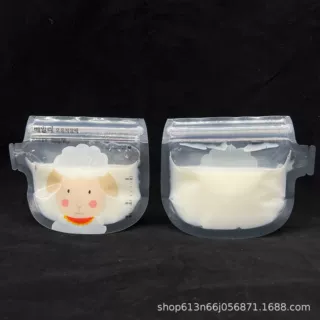 出口韩国5OZ通用款卡通储奶袋 不含双酚A小容量异形母乳保鲜袋