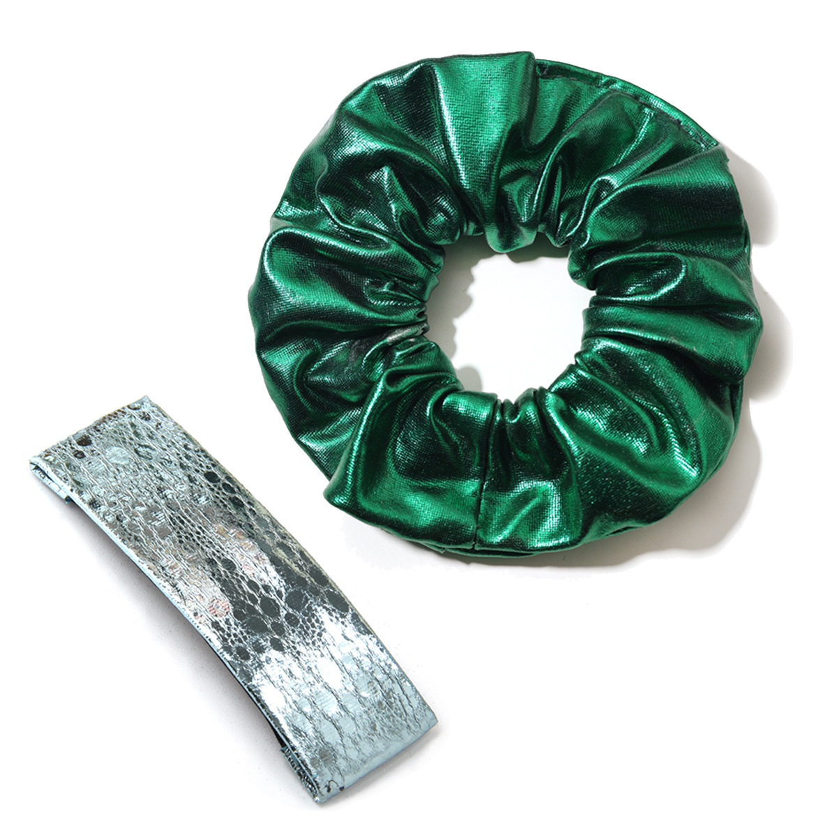 PU发圈发夹组合 绿