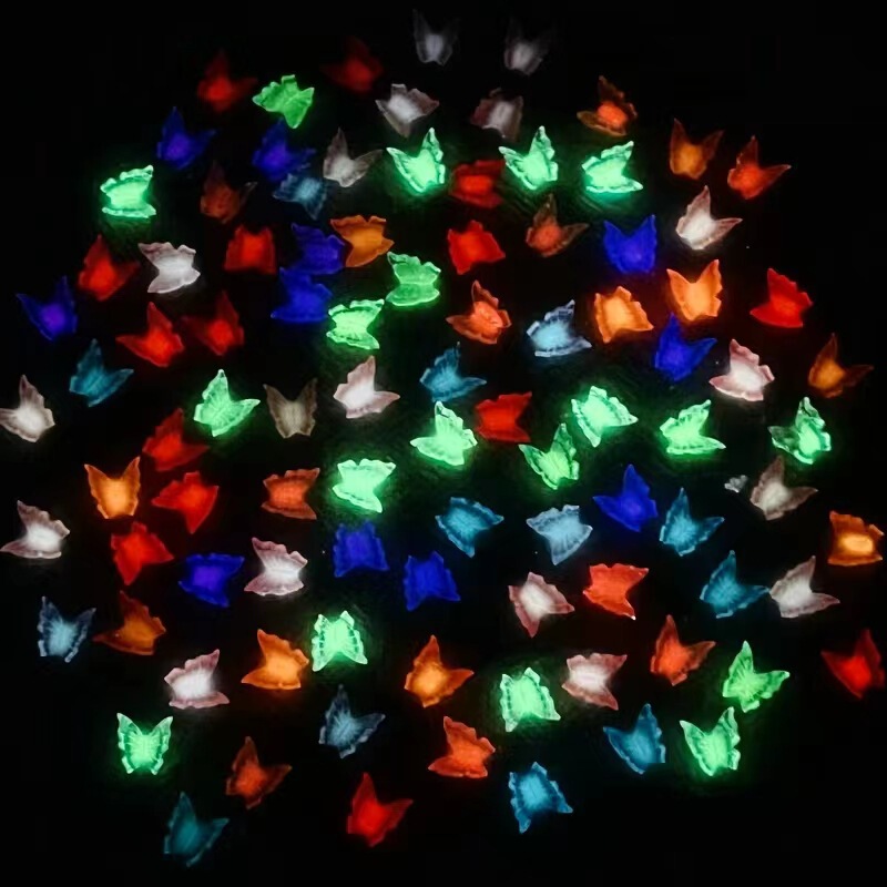 Colorful luminous change nail butterfly jewelry gradient resin accessories wholesale diy simulation cartoon butterfly Colorful luminous change nail butterfly jewelry gradient resin accessories wholesale diy simulation cartoon butterfly