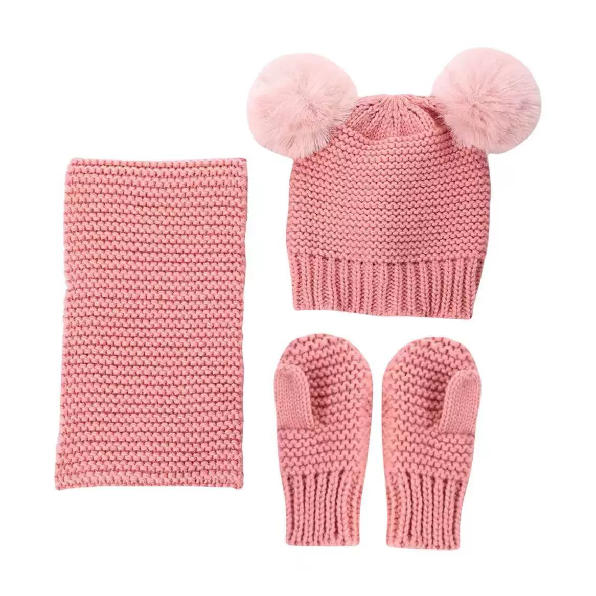 跨境亚马逊厂家定制各类时尚新款帽子手套围巾三件套儿童可爱保暖