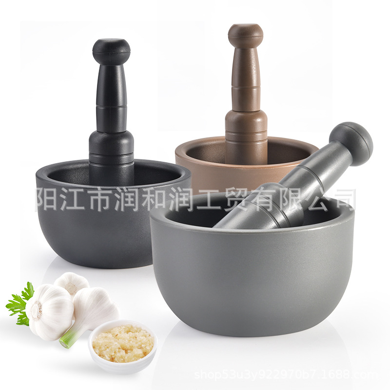 in stock Household Garlic Mortar Garlic Masher Stone Mortar Mortar Tool Garlic Mashed Medicine Masher Grinding Bowl