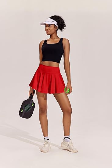 Quick-dry Fitness Yoga Wear, Casual Style Sk-pants For Women, Solid Color Pleated Golf Tennis Sk, Women's Short_ecoleips.com
