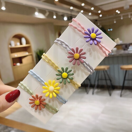 Japanese and Korean fairy internet celebrities flower bead hair tie, simple and versatile, fashionable and high-quality cute girl hair accessories