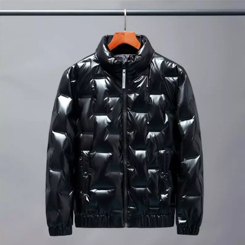 Men's Clothing new Korean style stand up collar wash free thin white duck cotton winter men's jacket men_voghion.com