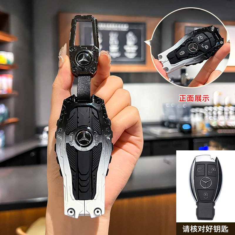 C타입 [헤비듀티-메탈 스퀘어 버클]-블랙 앤 화이트 그라데이션