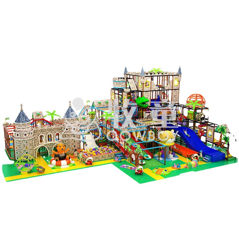 High-end Castillo travieso parque infantil gran jardín de infantes de interior equipo de juegos padre-hijo Parque de Atracciones instalaciones fabricante