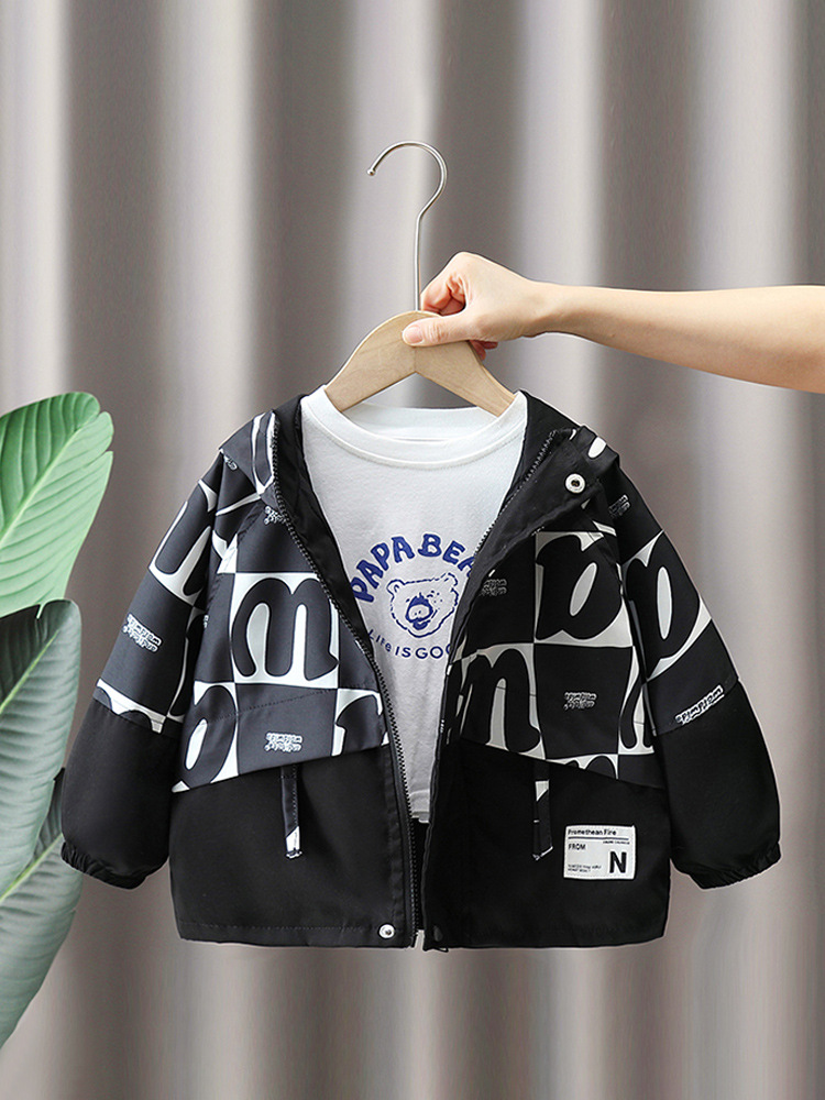 5900 cortavientos para niños primavera y otoño 2024 nuevo estilo bebé guapo chaqueta coreana estilo occidental niño estilo otoño moda