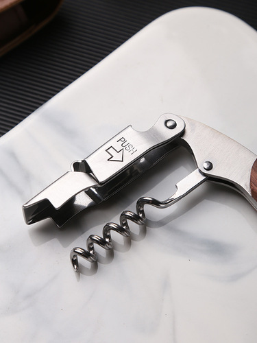 Stainless steel wooden handle seahorse knife champagne wine bottle opener multi-purpose bottle opener shrimp head knife portable wholesale