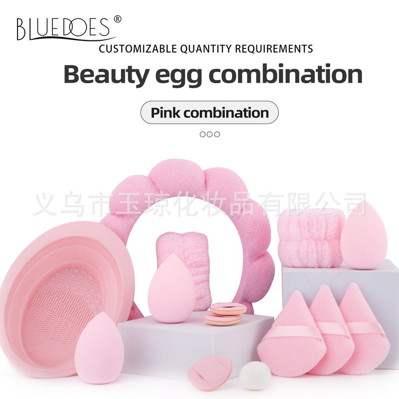跨境化妆刷52件套大组合套装香槟色刷子美妆蛋粉扑化妆包发带批发|undefined