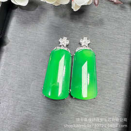 冰种帝王绿平安无事牌吊坠新中式镶嵌冰透细腻挂件饰品直播间货源