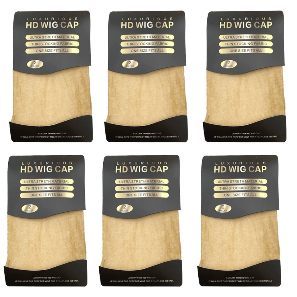 HD Wig Cap Mesh, Elastic Invisible Hair Net, Transparent Stretch Nylon, 2-piece Pack
