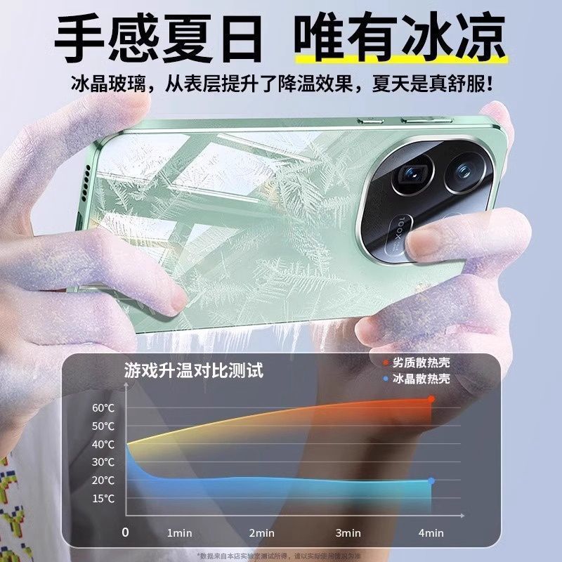 IQOO13携帯ケース12Proを適用した新型ミラーメッキ面ガラスレンズ全包転倒防止薄型保護カバー|undefined